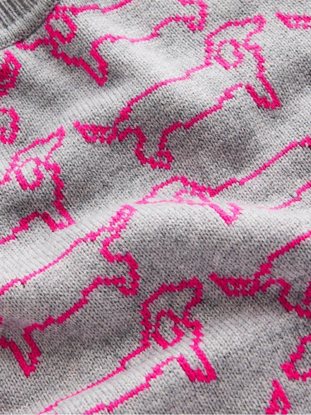 Boden Heather Dachshund Jacquard Wool Blend Jumper pink - Picture 5 of 13